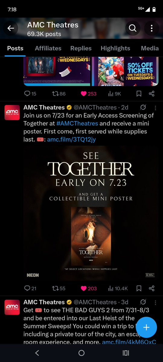 DustyTheApe's tweet image. Early Access screening of #Together๐ญ. Free mini-poster๐ผ๏ธ. WE MAKE MOVIES BETTER!!๐ฆ๐ฟ๐๐๐๐ฟ๐ฆ #AMC @AMCTheatres @CEOAdam #AMCTheatres #Dolby #DolbyAtmos #IMAX #ApesTogetherStrong #Popcorn #ShortsRfucked #EarlyAccess