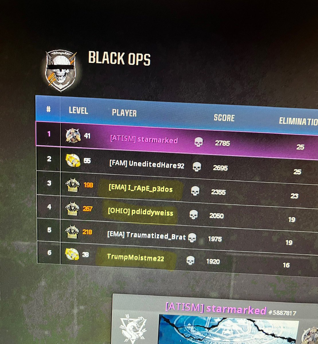 markedbystar's tweet image. cod lobby of doom and despair