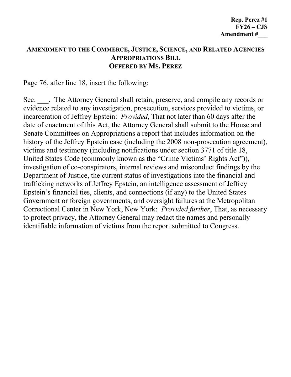 The Majority couldn't decide what to do about the Epstein Files, so they sent Congress home early.

The Approps Committee called off too, meaning they conveniently won't vote tmw on my amendment requiring the files to be released to Congress.

This isn't a partisan issue, it's