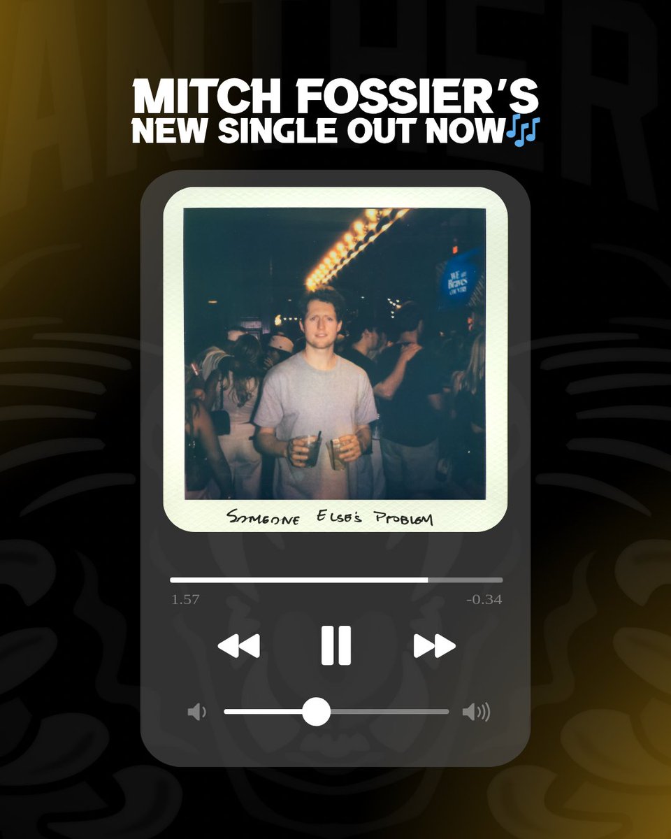PanthersIHC's tweet image. 🏒🤝🎶

Panthers forward Mitch Fossier just released his new song - 𝙎𝙤𝙢𝙚𝙤𝙣𝙚 𝙀𝙡𝙨𝙚&apos;𝙨 𝙋𝙧𝙤𝙗𝙡𝙚𝙢 🎧Stream now on all platforms. 👉 open.spotify.com/track/5hgsq3wv…