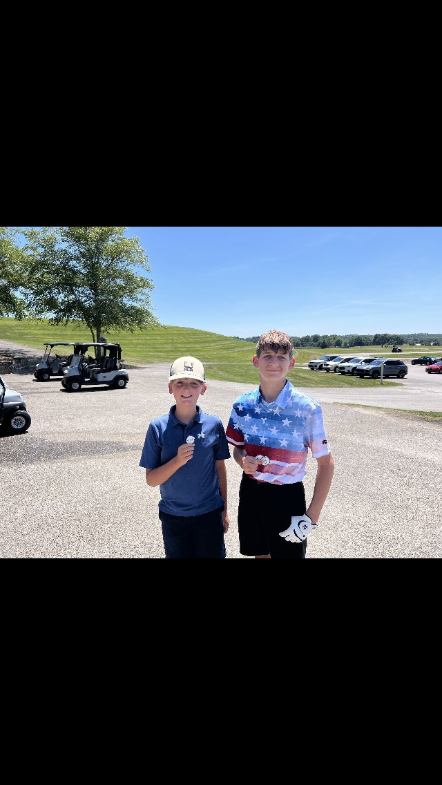 Links at Firestone

9 hole jr boys and 9 hole boys winners
Left- Tucker Compan 46
Pymatuning Valley ‘31

Right Dominic Votino Howland ‘29
50

Junior boys 9 
Not pictured 
Miles Dunn East Palestine ‘35 2nd- 48

John Daltorio
3rd  - 62
Mooney ‘33
Had to leave to catch a flight