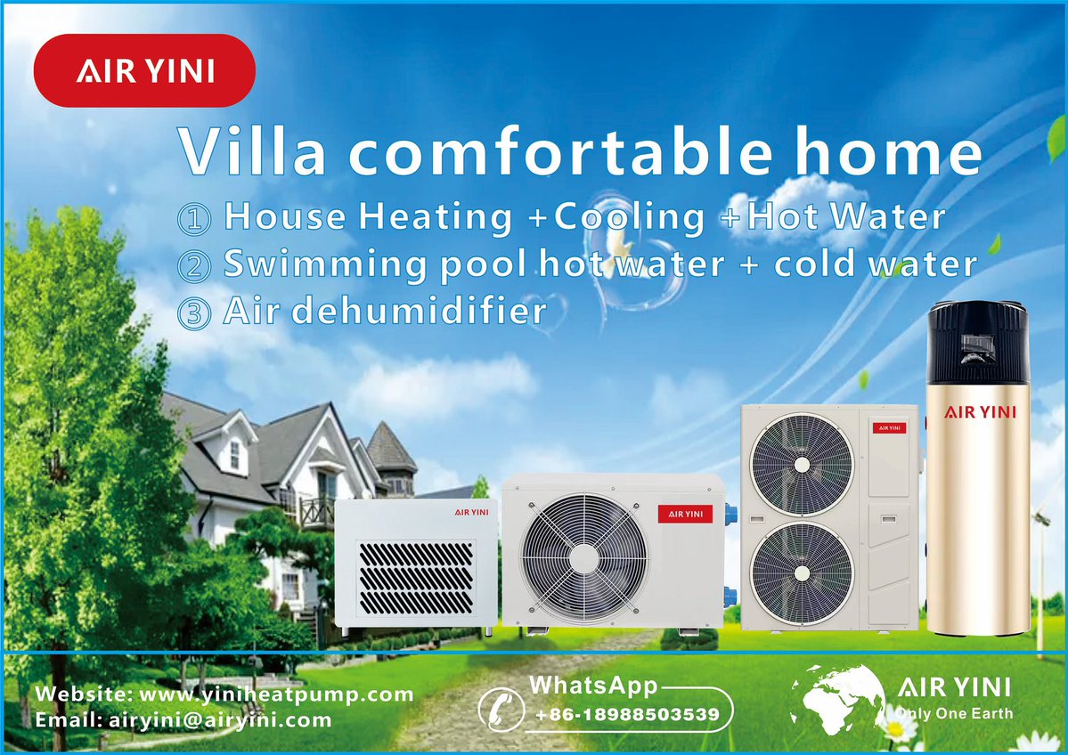 HeatPumpChen's tweet image. You can sell in combination, add more series of products, and improve your company competitiveness.
We not only have 3-in-1 heat pumps, all in one water heater heat pump, swimming pool heat pumps, but also pool dehumidifiers. Friends who need them are welcome to contact us.