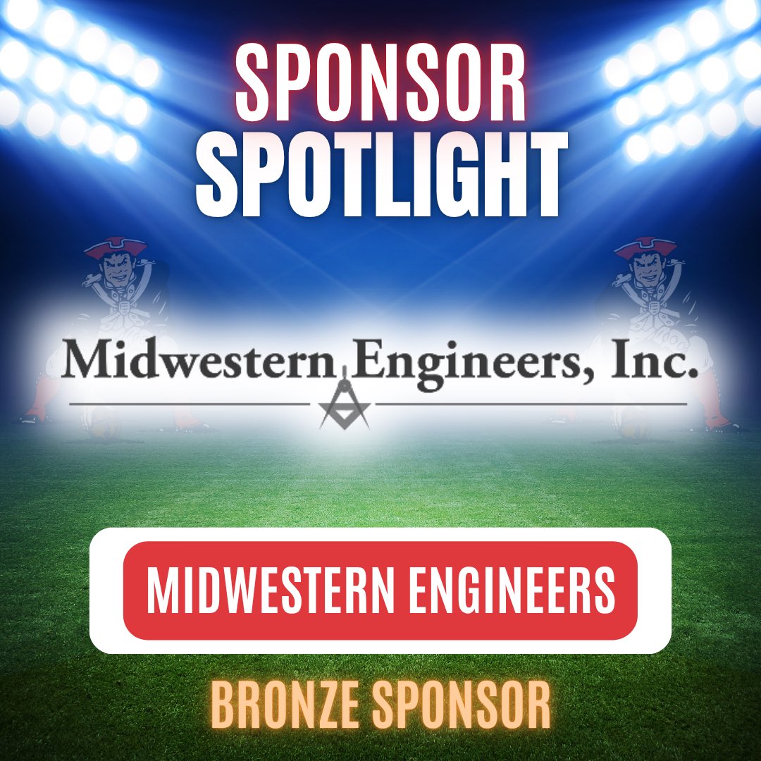 HHQBCLUB's tweet image. 🚨2025 Sponsor Spotlight🚨
👏2025 BRONZE Sponsor👏
Thank you Midwestern Engineers, Inc. for supporting the Patriot Football program in 2025!
Learn more about Midwestern Engineers, Inc. at:
midwesterneng.com
———————
🔥2025 SPONSOR PACKAGES🔥
Local businesses and…