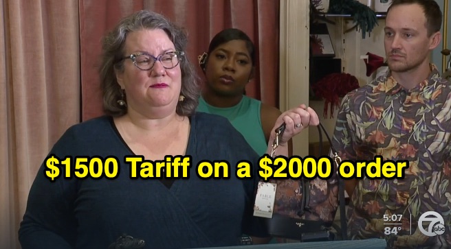USCostCoalition's tweet image. &quot;I had to cancel the order.&quot;

Detroit small business owner Rachel Lutz was hit with a $1500 tariff on a $2000 merchandise order from England.  @wxyzdetroit 
wxyz.com/news/detroit-s…