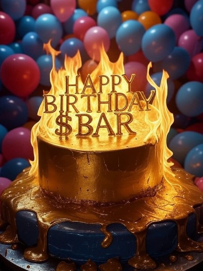 GOLDSTANDARDETH's tweet image. Happy 1st Birthday to The Gold Standard $BAR!!!
Bonding curve deflation??? 🟨 "777" $BAR destroyed forever from circulating supply. To the Jeets: "The Gold Standard" community sends its regards.