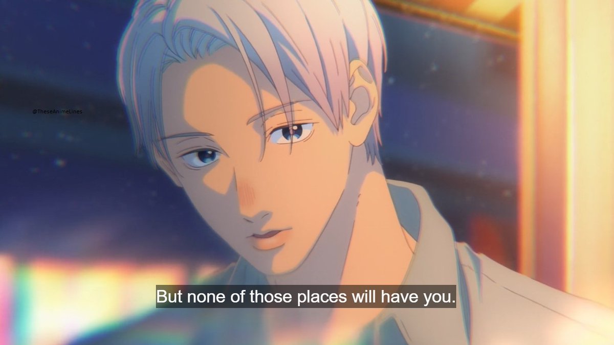TheseAnimeLines's tweet image. I'll probably keep traveling to places and meet all kinds of people during my travels. But none of those places will have you.
~ Nagi Itsuomi || A Sign of Affection
#AniTwt