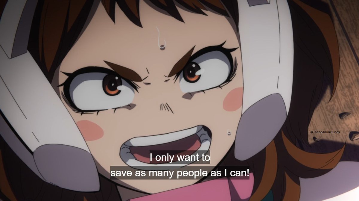 TheseAnimeLines's tweet image. I only want to save as many people as I can! Himiko, if you get in my way... I'll apprehend you right here!
~ Uraraka Ochako || My Hero Academia
#AniTwt