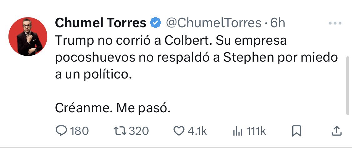 Baby wake up! Chumel piensa que es Stephen Colbert otra vez 😂