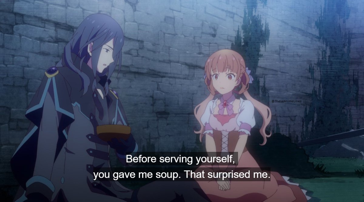 TheseAnimeLines's tweet image. "Before serving yourself, you gave me soup. That surprised me."
"What are you talking about? When you make food, having other people eat first is the normal thing to do, isn't it?"
~ Shall Fen Shall & Halford Anne || Sugar Apple Fairy Tale
#AniTwt