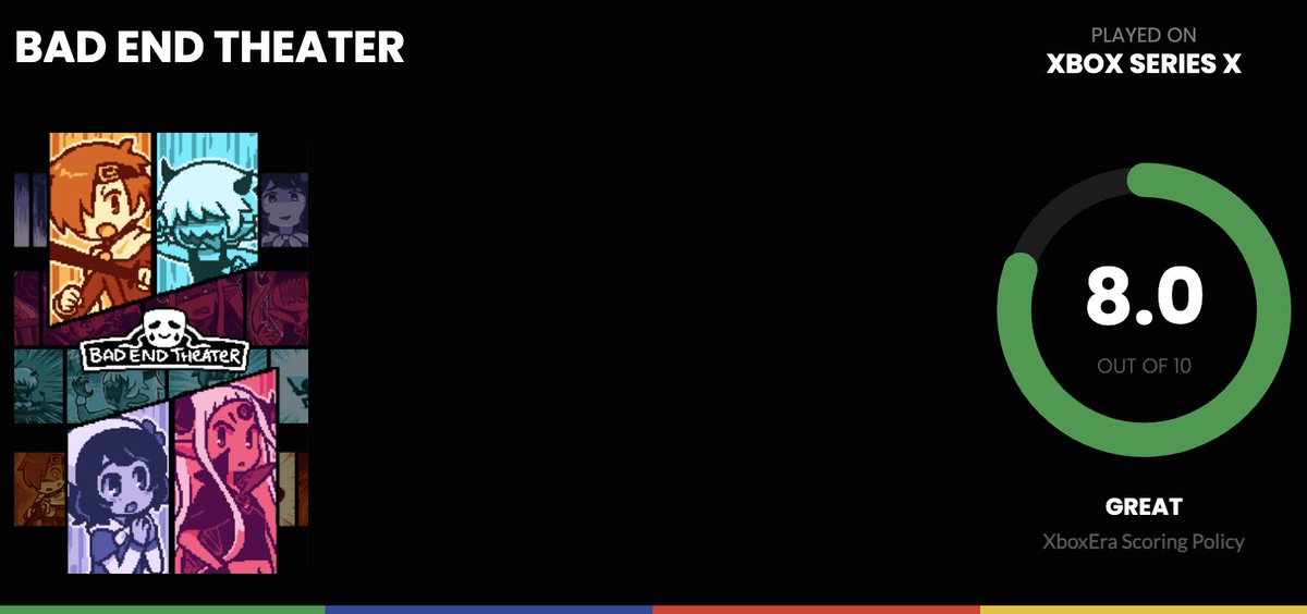 SerenityForge's tweet image. BAD END THEATER received an 8/10 review from Xbox Era 💚
Experience this charming interactive adventure for yourself on PC, Nintendo Switch, Xbox, or PlayStation today!
🎭 Review: xboxera.com/2025/07/18/bad…
⚙️ Website: serenityforge.com/games/bad-end-…