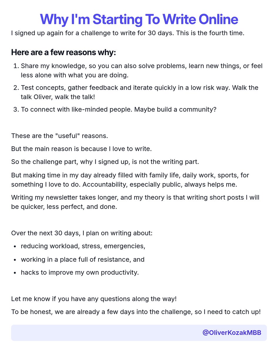 Why I'm Starting To Write Online