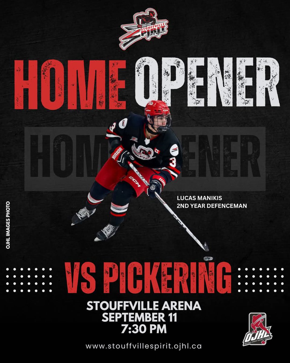Get ready!
Game 1 is set.
The full Ontario Junior Hockey League schedule to be released July 28.