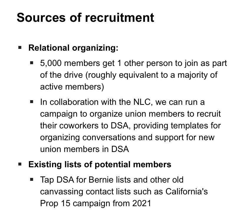 Carnation Program (@carnationdsa) on Twitter photo We can use relational organizing and regular phonebanking of potential DSA members to do recruitment at scale, and refine our organizing tactics to meet our goal of 100,000 DSA members by the end of the year. 5/6 We can use relational organizing and regular phonebanking of potential DSA members to do recruitment at scale, and refine our organizing tactics to meet our goal of 100,000 DSA members by the end of the year. 5/6