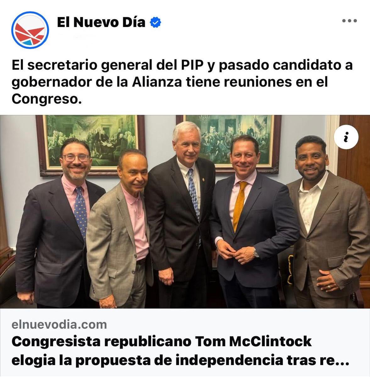 Juan Dalmau, en una actitud antidemocrática, cabildeando en el Congreso por la independencia de Puerto Rico después de haber prometido en su campaña que respetaría la decisión del pueblo sobre el estatus. 

Esta actitud no es solo una traición a su palabra, sino una burla