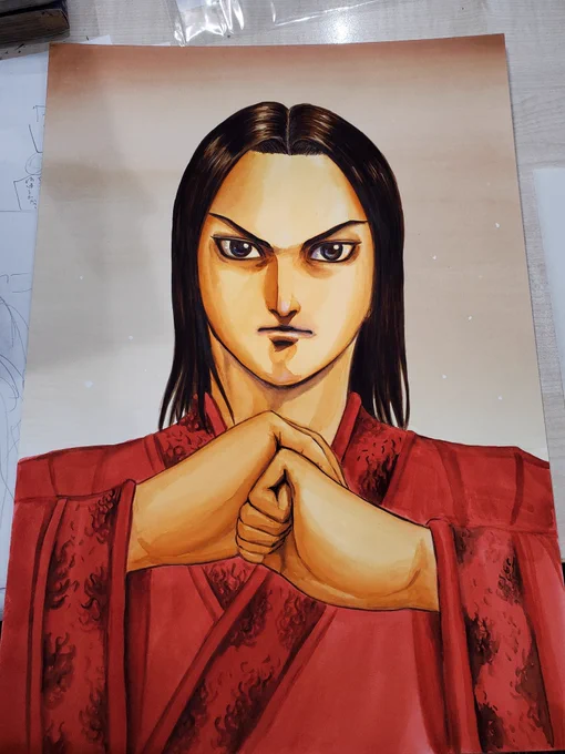 今日は木曜日、ヤンジャン発売日です。 キングダムは巻頭カラーを頂いております。 宜しくお願いします。 原稿最終日頑張ります!