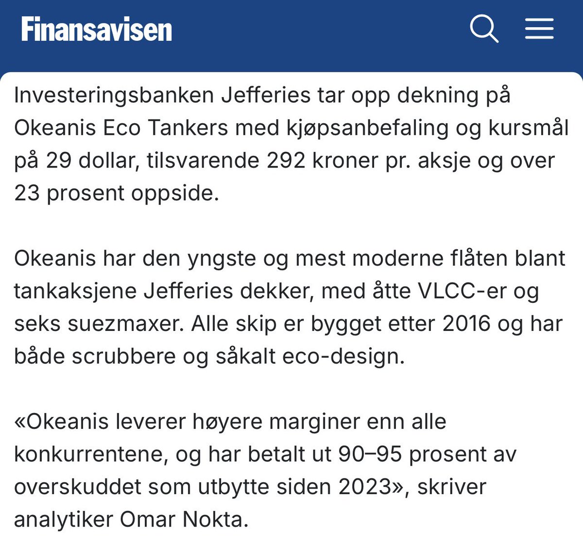 $OET $FRO #tankers 
VLCC spot rates have been flat so far in 25 but Jefferies expects a significant boost towards the end of Q3 and into the Q4 driven by Opec now increasing production. Export are expected to pick up speed after the summer's high domestic consumption in the ME.