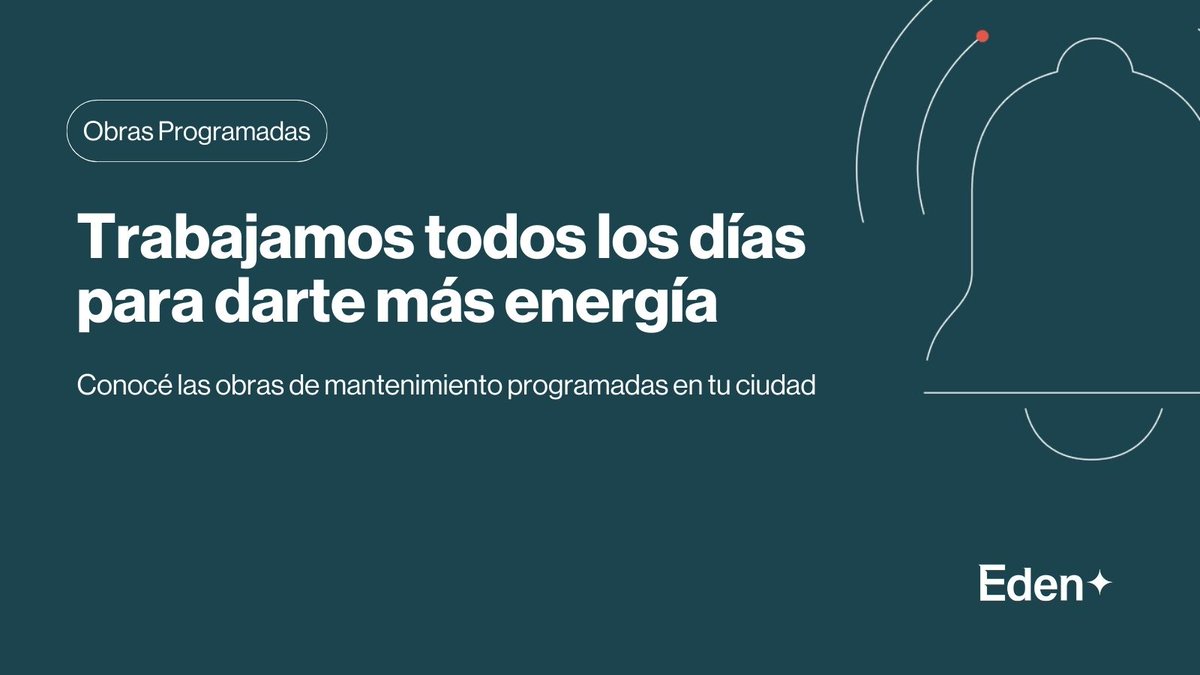 Todos los días trabajamos para darle más energía a nuestra comunidad en el marco de nuestro plan de obras y de mantenimiento. Para conocer las obras programadas ingresa en edensa.com.ar/obras-en-tu-ba…
