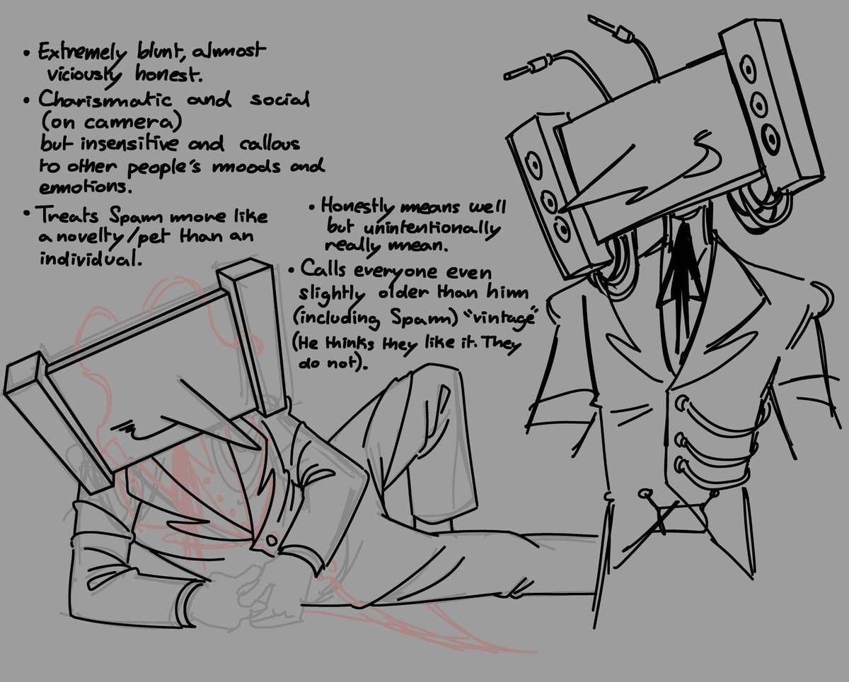 scarily_lacking's tweet image. Swapping Tenna and Spamton’s “age” :)
Tenna is a modern flat screen TV and Spamton is now a plain old mailbox/mailman. Don’t know if this makes sense in-universe but it’s a fun idea.
#deltarune #spamton