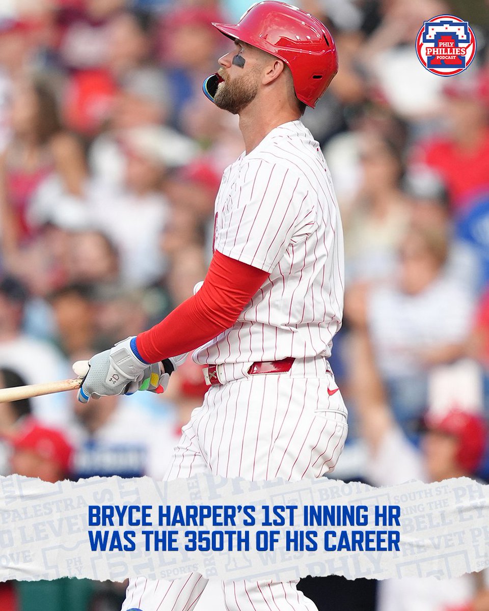 PHLY_Phillies's tweet image. Congratulations to Bryce Harper for reaching the 350 HR milestone!