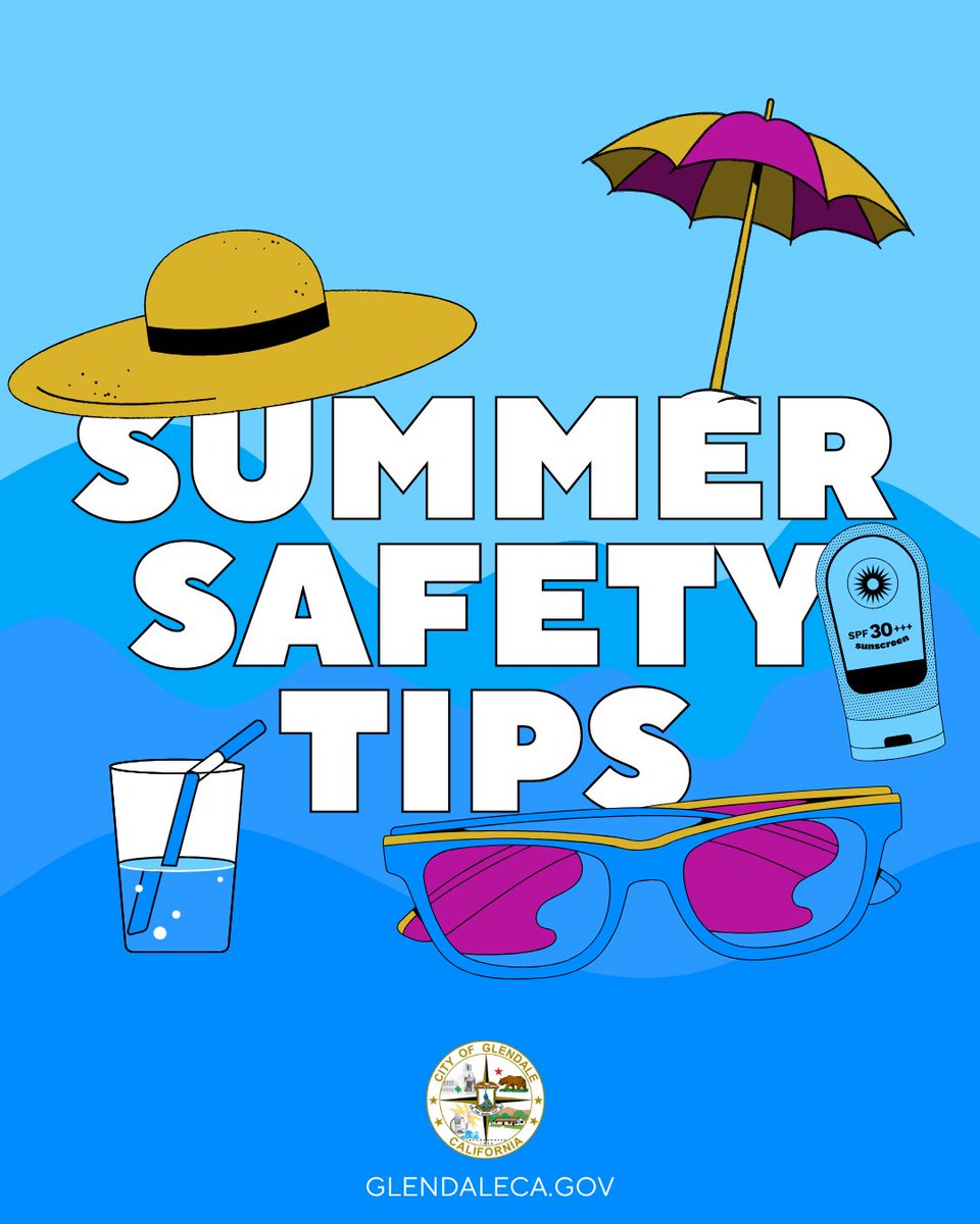 MyGlendale's tweet image. Stay cool and hydrated this summer! Check out our quick safety tips 😀