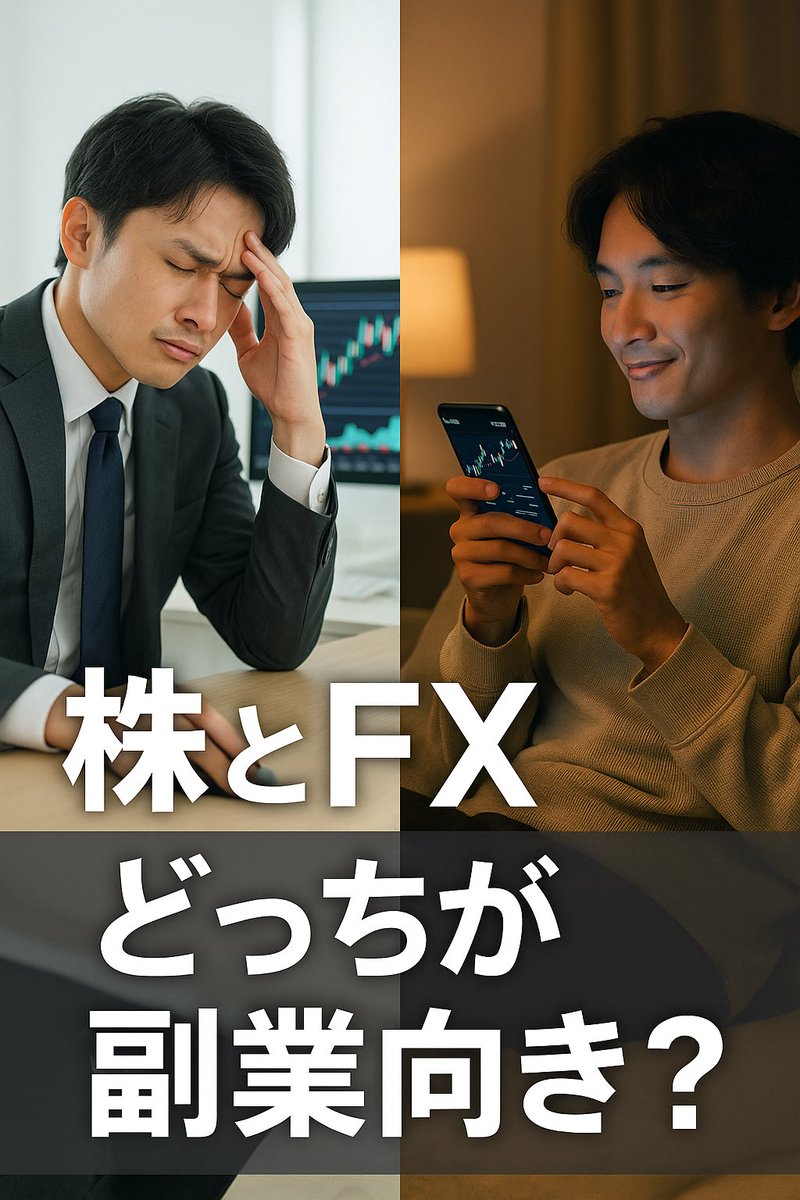 rutsubo_fire's tweet photo. 【株vsFX】
初心者にはどっちがいい？ 

✅ 日中のみ・数十万の資金必要 
✅ FX：24時間・最小100円台から可 ✅ スマホ1台・仕事終わりにもできる
 
副業で“時間と資金”に余裕がない人にはFX。 
#副業比較 #FX初心者 #副業の選び方 https://t.co/M9dkd83nNk