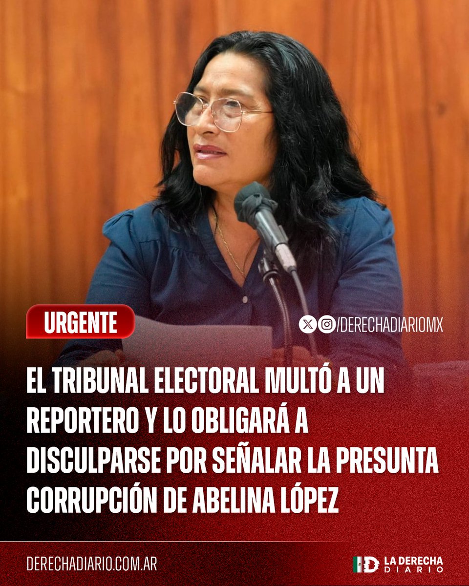 DerechaDiarioMX's tweet photo. 🚨🇲🇽 | #URGENTE CENSURA: El Tribunal Electoral de Guerrero multó con 15 mil pesos y obligó a disculparse públicamente al reportero Jesús Rodríguez por señalar los presuntos desvíos de 898 millones de pesos de la infame alcaldesa morenista de Acapulco, Abelina López, con la ridícula excusa de "violencia política de género".