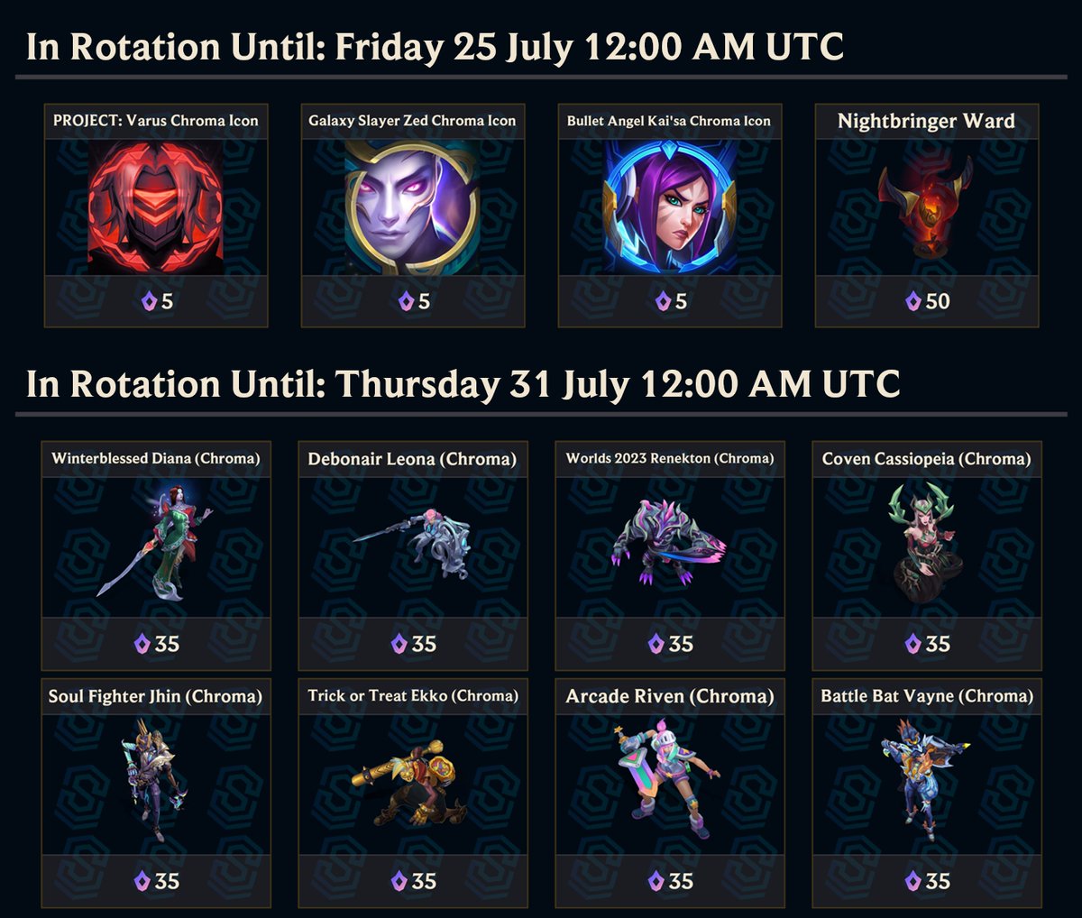 SkinSpotlights's tweet image. Mythic Shop Rotation!