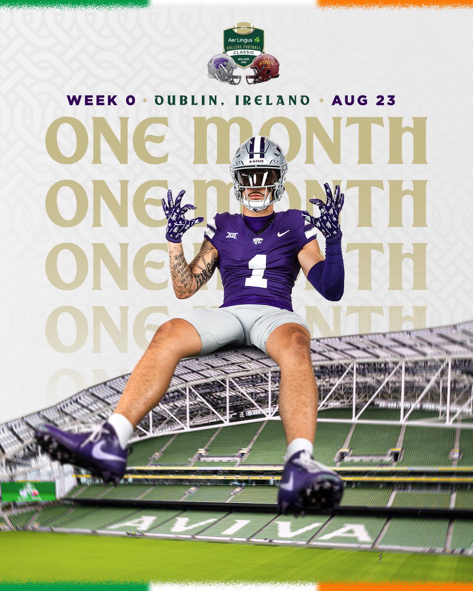 K-State Athletics (@kstatesports) on Twitter photo Eyes on the Isle ๐ฎ๐ชโ๏ธ
<a href="/KStateFB/">K-State Football</a> x <a href="/cfbireland/">Aer Lingus College Football Classic</a> Eyes on the Isle ๐ฎ๐ชโ๏ธ
<a href="/KStateFB/">K-State Football</a> x <a href="/cfbireland/">Aer Lingus College Football Classic</a>