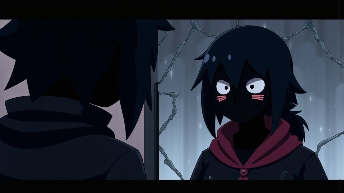 shdwraven's tweet image. Her face flickered for 0.2 seconds. That&apos;s how she knew it wasn&apos;t her reflection.