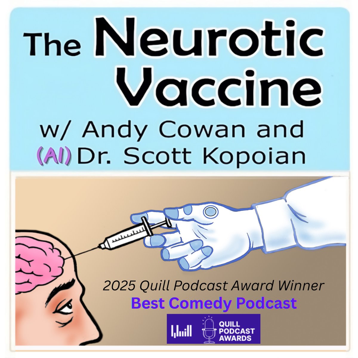 Andy Cowan on The Adam Carolla Show.  (90 min. in.) Plugged my comedy/therapy podcast, The Neurotic Vaccine, 2025 Quill Podcast Award winner: Best Comedy Podcast, &amp; my book, Banging My Head Against the Wall: A Comedy Writer's Guide to Seeing Stars. Catch '82 spot on Griffin Show!