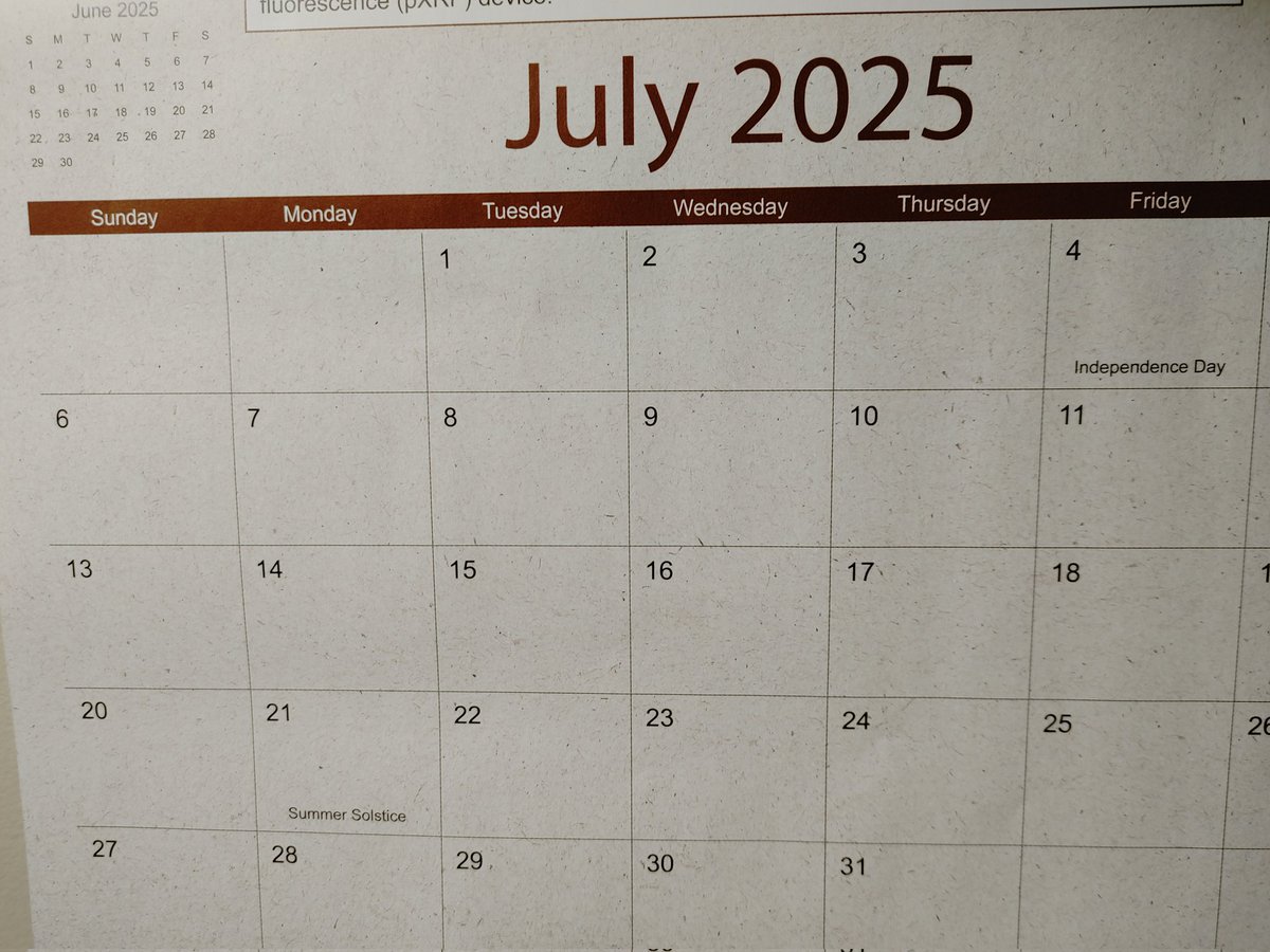 EBourgeois's tweet image. According to my 2025 USDA/NRCS Soils Planner calendar the Summer Solstice this year was on July 21🤔🤣