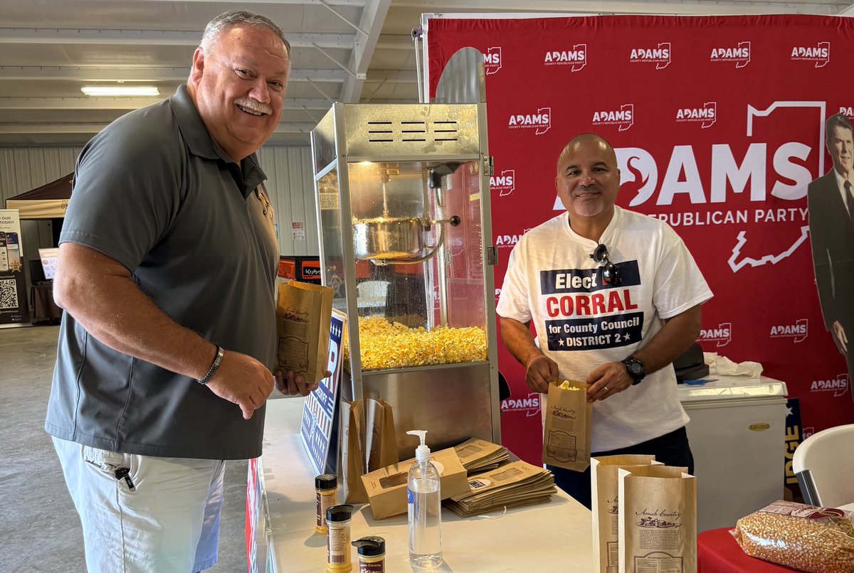 AdamsCoINGOP's tweet image. Hands down the busiest booth at the Adams County 4-H Fair was the Adams County Indiana GOP Booth as Republican leaders worked the booth in passing out popcorn. See you all at Berne Swiss Days as we will have a booth once again but passing out popsicles!