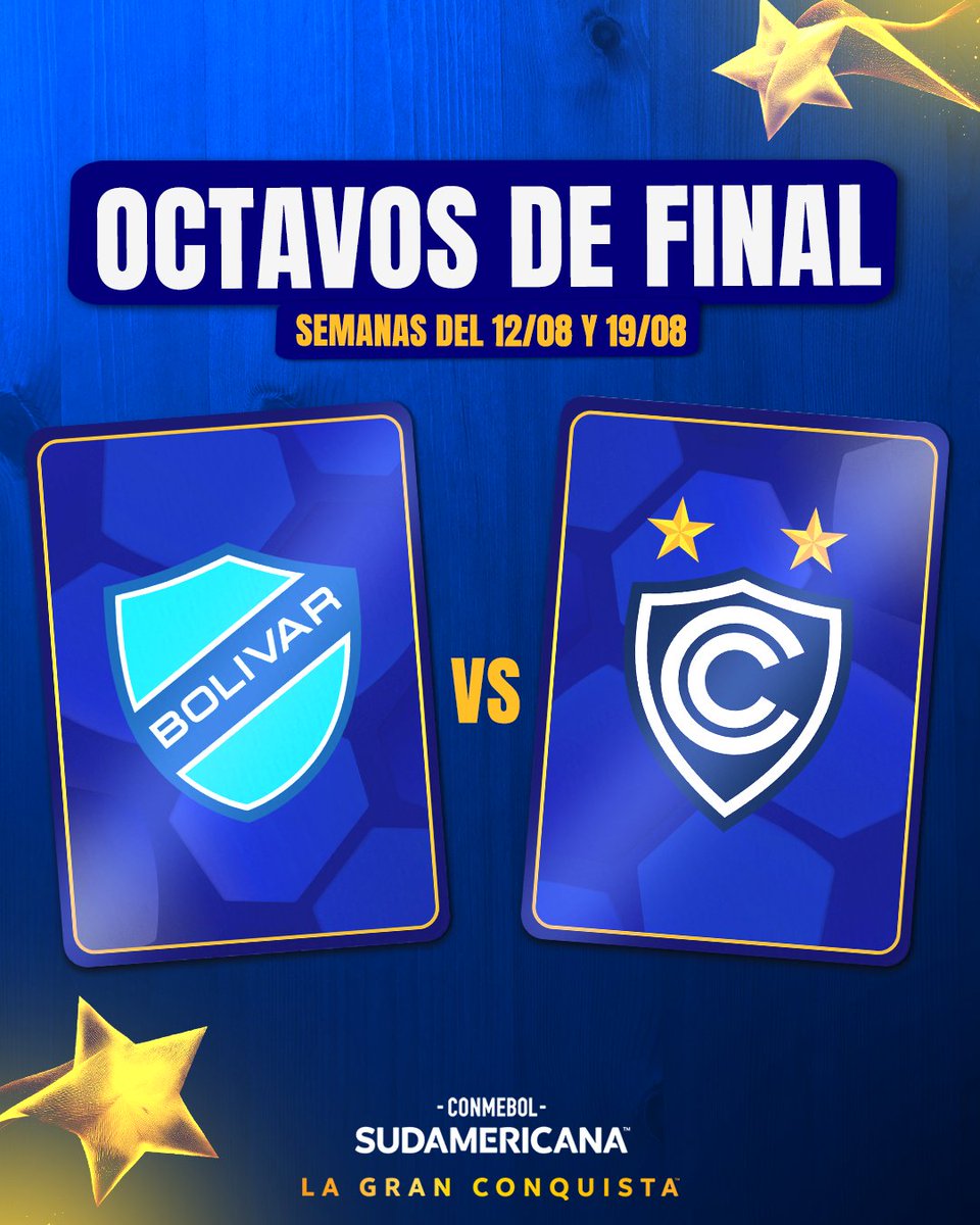 Carlitos Lugo #5🇵🇾⚽🇵🇪 (@carlosmlugo1976) on Twitter photo 🇧🇴⚔️🇵🇪 ¡Hay cruce confirmado! En los Octavos de Final, <a href="/Bolivar_Oficial/">Club Bolívar</a> será rival de <a href="/Club_Cienciano/">Club Cienciano</a>
🏆 CONMEBOL #Sudamericana | #LaGranConquista 🇧🇴⚔️🇵🇪 ¡Hay cruce confirmado! En los Octavos de Final, <a href="/Bolivar_Oficial/">Club Bolívar</a> será rival de <a href="/Club_Cienciano/">Club Cienciano</a>
🏆 CONMEBOL #Sudamericana | #LaGranConquista