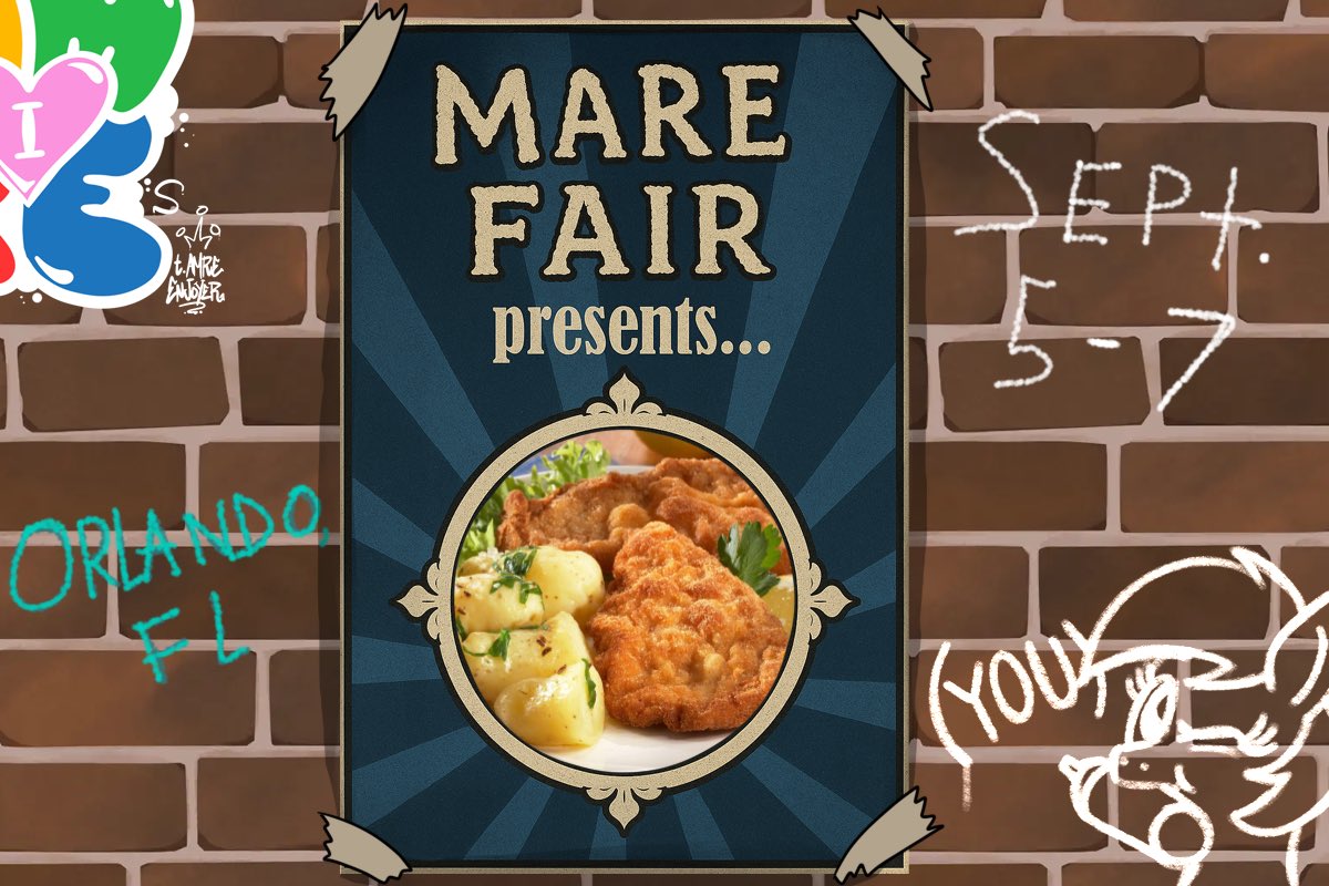 Mare Fair 2025 (@marefaircon) on Twitter photo Ready for more Austrian cuisine? DJ Wiener Schnitzel has come to grace your tastebuds with the classics of the fandom!
Be there, be mare as we throw back to the early days with <a href="/Wolvan1/">bigger-better-yee-haw</a>! Ready for more Austrian cuisine? DJ Wiener Schnitzel has come to grace your tastebuds with the classics of the fandom!
Be there, be mare as we throw back to the early days with <a href="/Wolvan1/">bigger-better-yee-haw</a>!