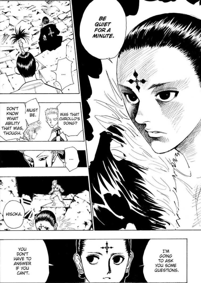 nino_19981's tweet image. Chrollo was mad af at nobunaga for attacking Hisoka, he basically told him to stfu and notice how his expression softens when he speaks to Hisoka ๐ฉ
Is funny how pissed Nobunaga was ๐ญ