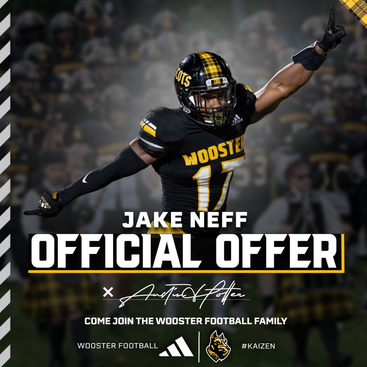 Had a conversation with <a href="/CoachHolter/">Austin Holter</a> and I am grateful to receive an offer to play at Wooster!!