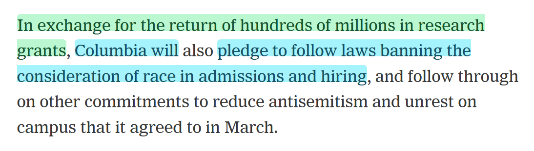 cremieuxrecueil's tweet image. This is insane.

&apos;For hundreds of millions of dollars, we pinky-promise we&apos;ll stop breaking the law that we&apos;re obligated to follow anyway. We swear!&apos;

This is basically admitting to what I found a month ago: Columbia was still violating the law against racial discrimination.
