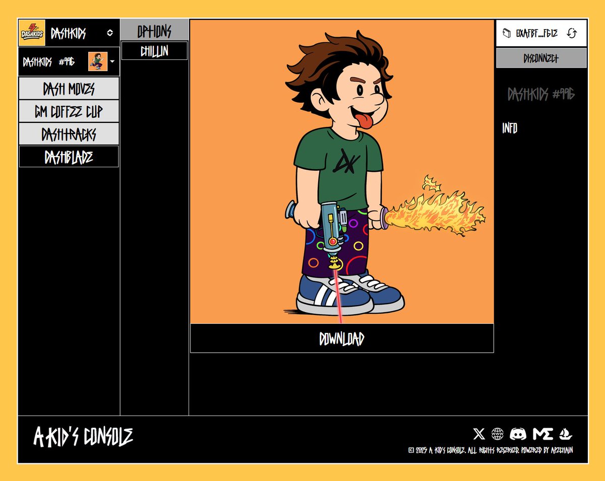 DashKidsnft's tweet image. GM Dashfam ⚡
We’re fired up this morning 🔥
A new version just dropped in the console…
🚨 DASHBLADE is now LIVE!
Wield the flame. Feel the power. Cut through the week in style.
👟 Head to the console, enter your Token ID, and download your new version now!
