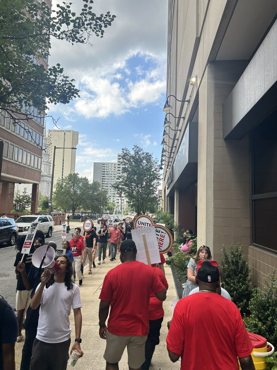 DGromko's tweet image. Philly stands with UNITE HERE hotel workers! Give the workers a fair contract!