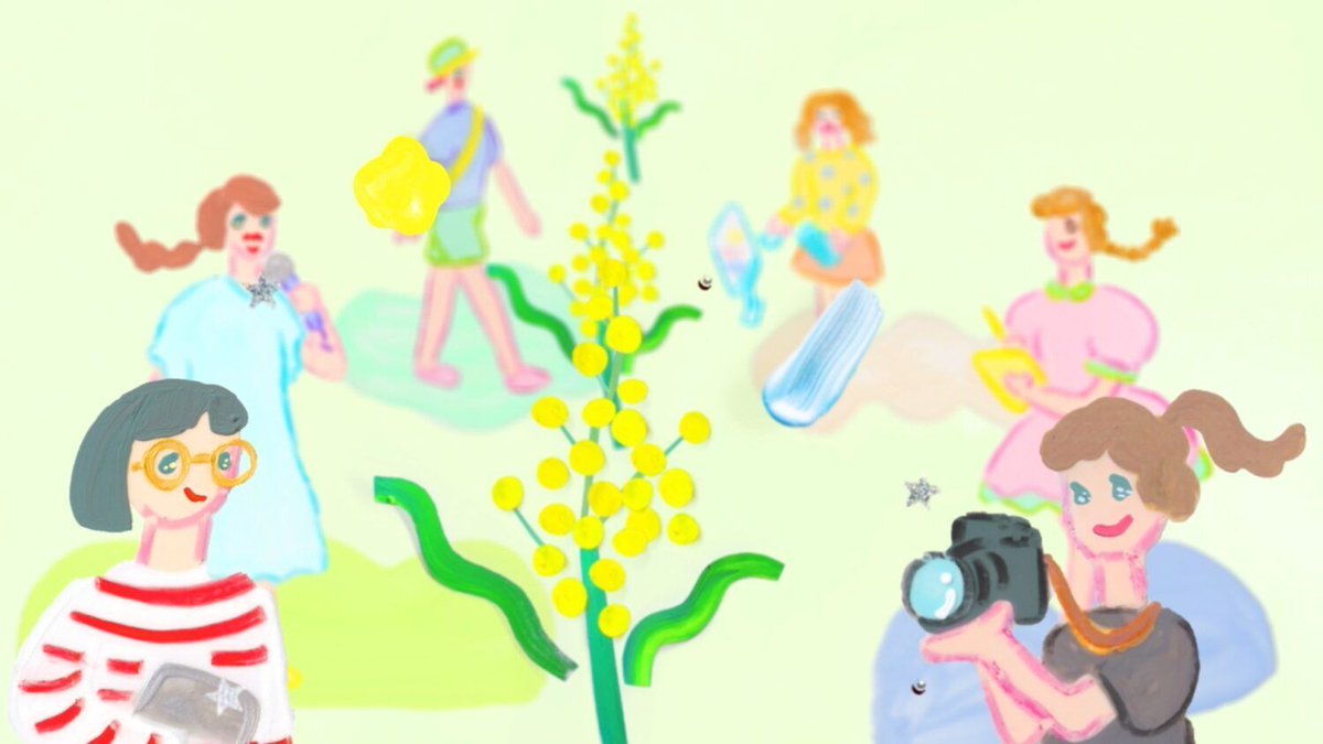 eizo100jp's tweet image. samillia(サミリア)による「mimosa sisters コンセプトムービー」。女性クリエイターのコミュニティを描き、手描きアニメーションや実写コマ撮り、After Effectsで表現。様々な職種の女性たちが出会い、化学反応を起こす様子をスパンコールで彩る。 eizo100.jp/video/93742
