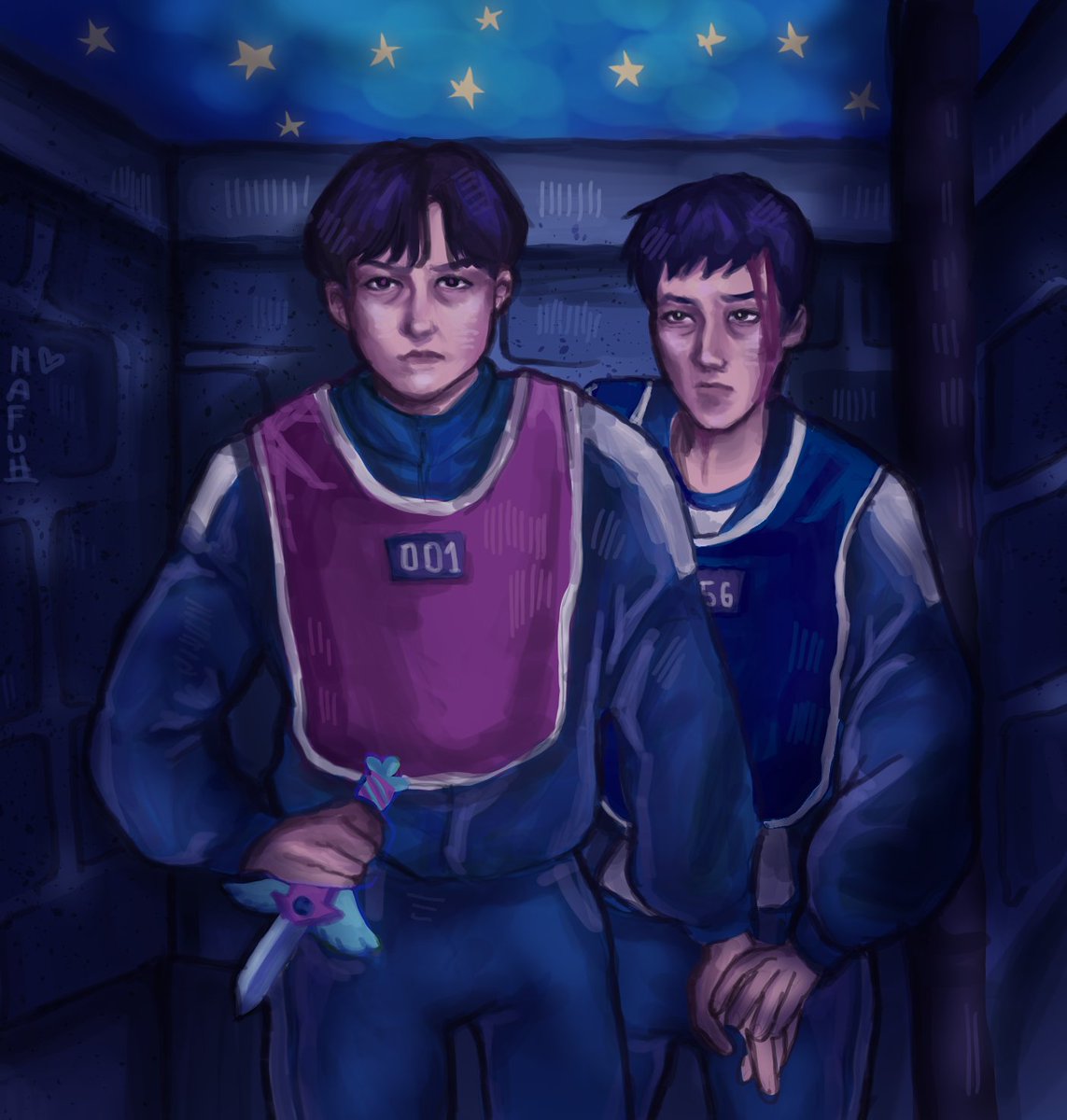 mafuhberrie's tweet image. Young il protecting Gihun during the fourth game canon
#SquidGame3 #SquidGame #inhun #001x456