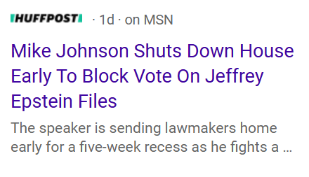 If Thomas Massie never gets anything done, why would Mike Johnson feel the need to shut down the House to block a vote on Massie's bill to release the Epstein files?