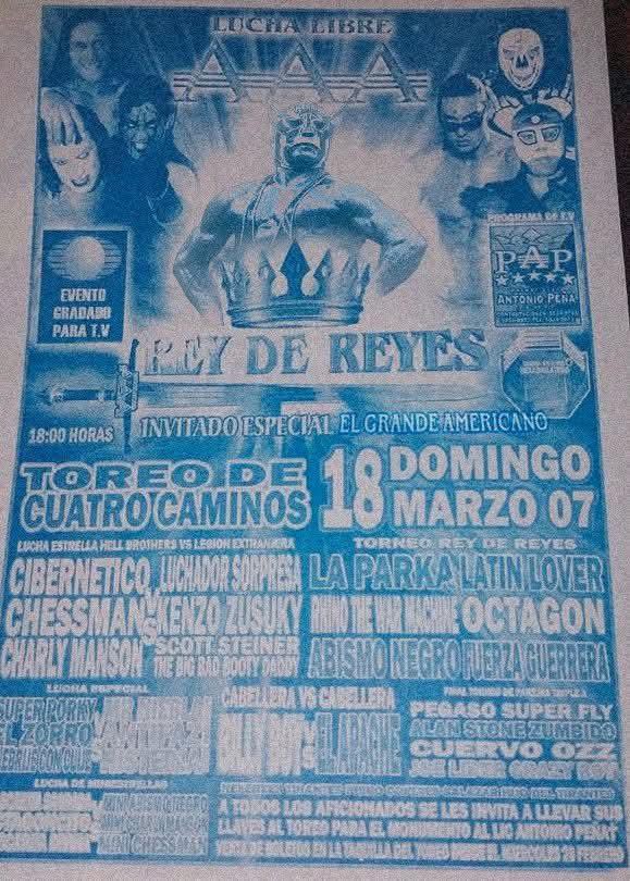 Falbak_'s tweet image. La última aparición de El Grande Americano en un ring de Triple A fue el 18 de marzo de 2007, durante el evento Rey de Reyes, en el icónico Toreo de Cuatro Caminos en Naucalpan, Estado de México. 

Han pasado 18 años desde aquella noche que marcó su despedida. Inolvidable.