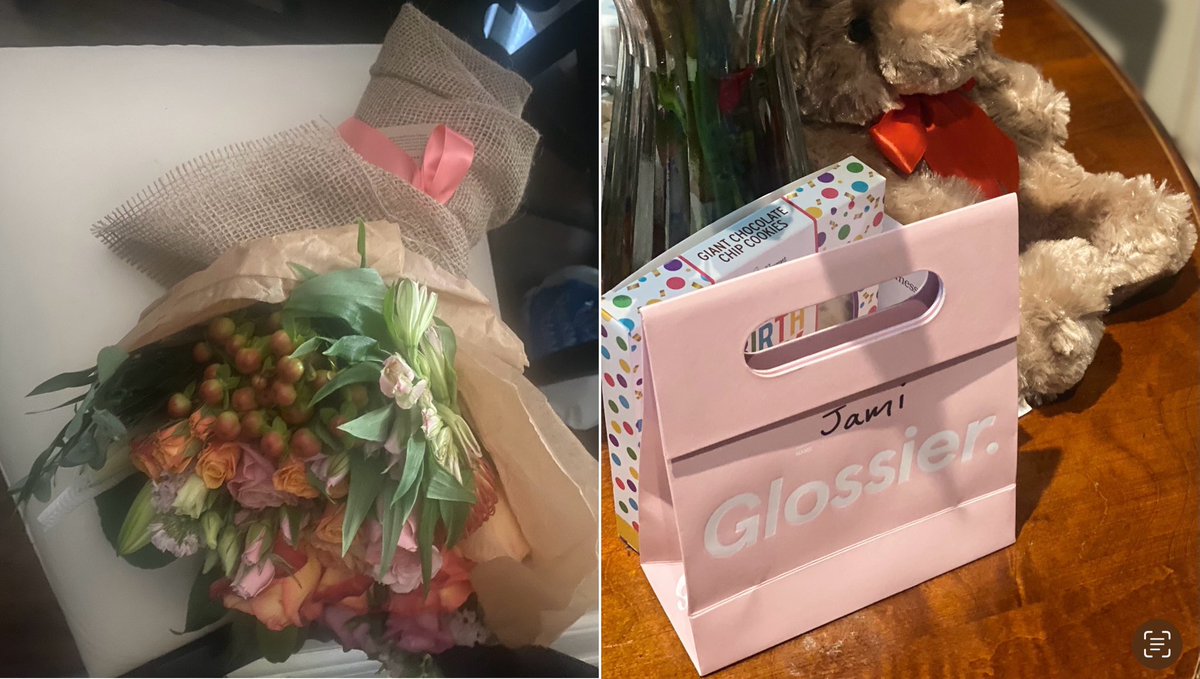 The bday goodies began yesterday.  

Today was a simple and fun day, full of some of my favorite things— lunch, gelato, flowers, surprises 🎁  I’m thankful! 🙏🏽 …42 🥳🎈💃🏽