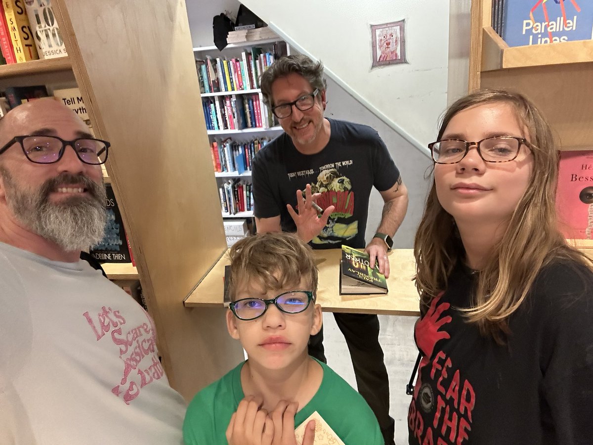 claymcleod's tweet image. Treating the boyz to their first Paul Tremblay event. Super fun discussion about his new middlegrade novel ANOTHER at Books Are Magic. Total bonus bumping into Grady Hendrix and Nat Cassidy.