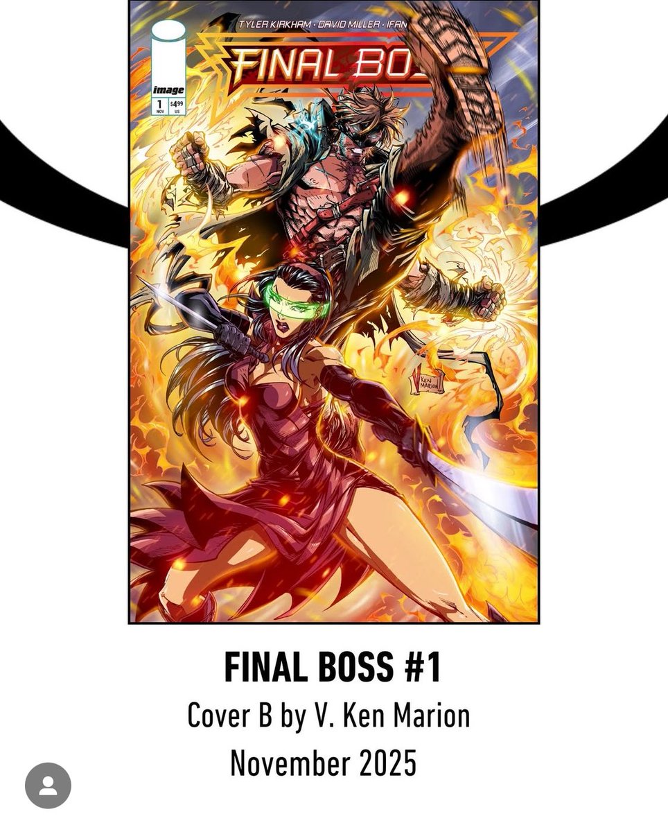 VKMarion's tweet image. NEW COVER REVEAL!!! I drew a variant cover for @TylerKirkhamArt ‘s FINAL BOSS #1 that is mass-market launching with @ImageComics this November! I pencilled, inked AND colored this one, so this is a pure V Ken Marion cover!
I am so honored to be a part of this launch, FINAL…