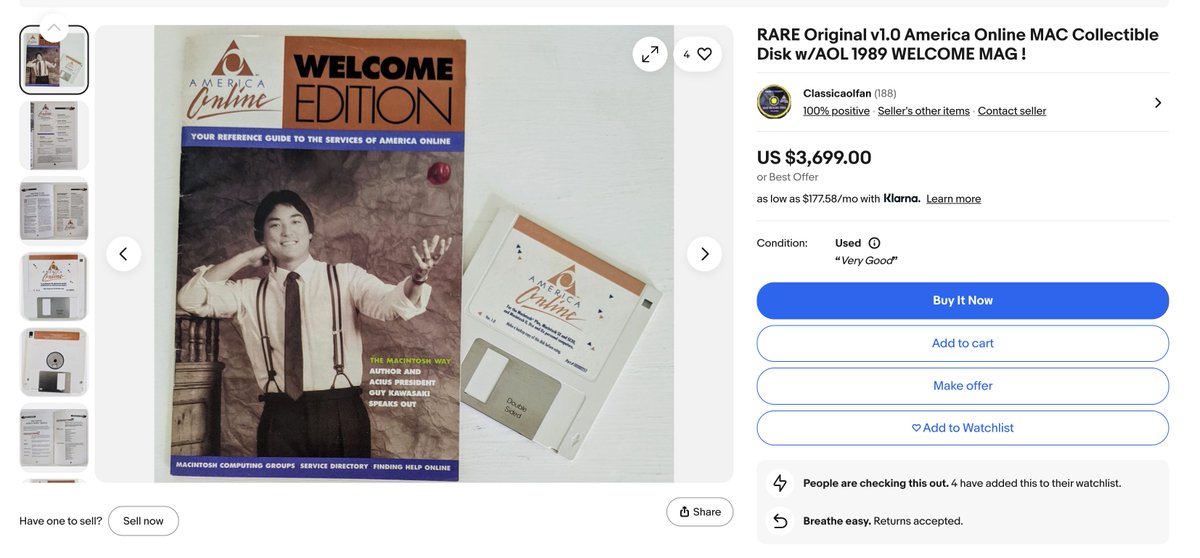 blakeir's tweet image. people flex sports cards and watches.
show me a mint AOL 1.0 floppy.