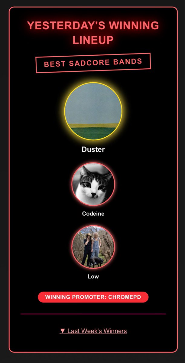 bestconcertgame's tweet image. Promoter CHROMEPD brings #Duster   #Codeine and #Low together for the saddest SADCORE best concert ever.