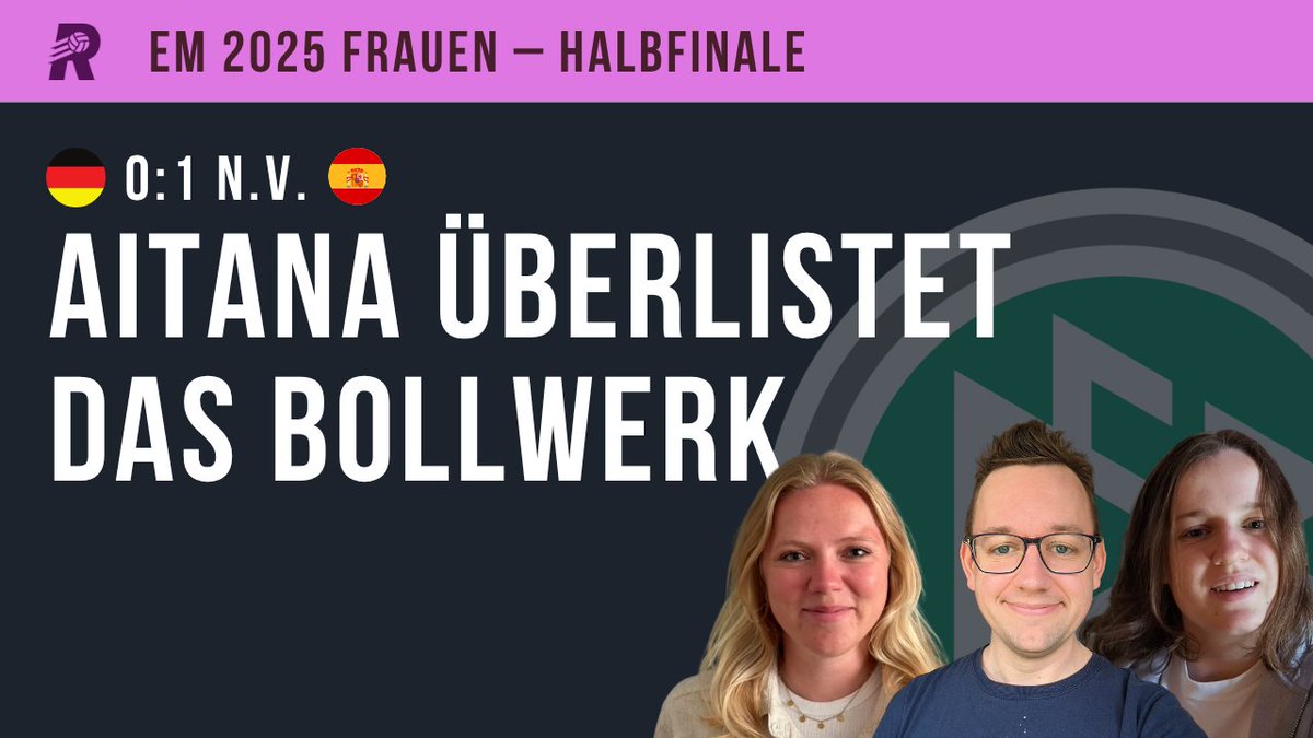 Rasenfunk (@rasenfunk) on Twitter photo Am Ende hatte die Weltfußballerin Aitana Bonmati eine Idee mehr als das deutsche Team. War der Matchplan zu defensiv? Chantal Ranke und <a href="/carmen_stadi/">carmenstadi</a> über ein Halbfinale, das große Fragen aufwirft: rasenfunk.de/nationalteams/…
#GERESP #WEURO2025 Am Ende hatte die Weltfußballerin Aitana Bonmati eine Idee mehr als das deutsche Team. War der Matchplan zu defensiv? Chantal Ranke und <a href="/carmen_stadi/">carmenstadi</a> über ein Halbfinale, das große Fragen aufwirft: rasenfunk.de/nationalteams/…
#GERESP #WEURO2025