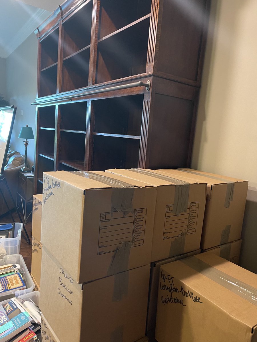 tonyrichards4's tweet image. Day 2 of boxing and packing is now done. Time to get some dinner as most of my reading material is boxed and the shelves are empty and ready to be loaded. Day 3 starts early tomorrow
